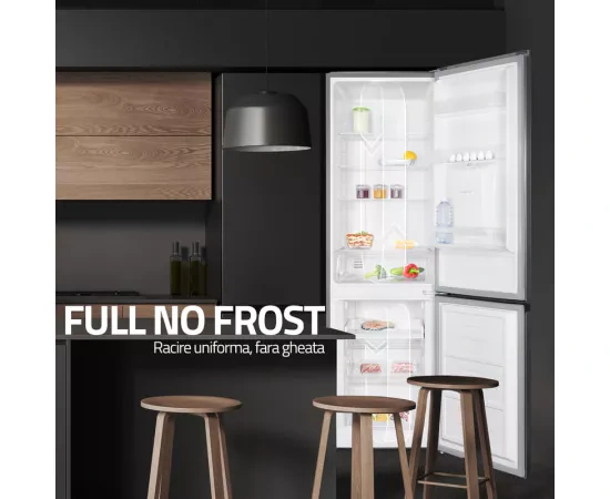 Combina frigorifica SAMUS SCX357NFDE, Full No-Frost, Dozator de apa, 251 l, Clasa E, Inox - Imagine 5