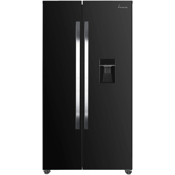 Combina frigorifica Side by Side FRAM FSBS-HM440NFBKWDE++, 439 L, Clasa E, Control electronic, Dozator apa, 177 cm, Negru - Imagine 1