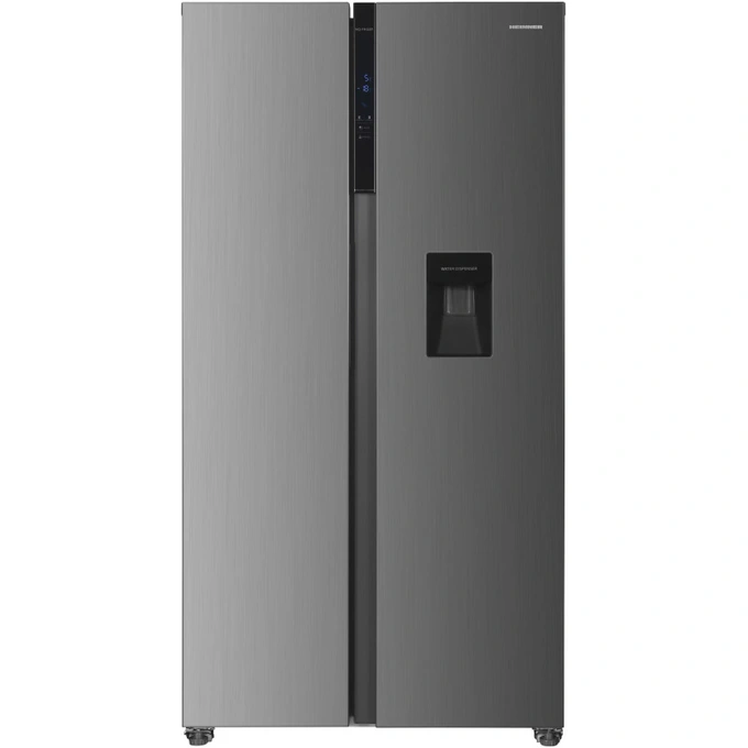 Combina frigorifica side by side HEINNER HSBS-HM529NFXWDE++, 529 L, Clasa E, Full No Frost, Dual Inverter, Dozator apa, Display LED, Iluminare LED, 177 cm, Inox - Imagine 1
