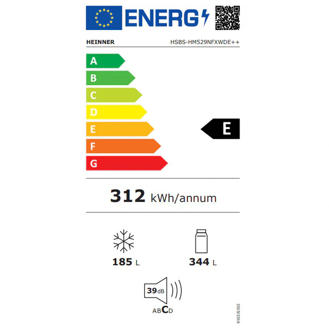 Combina frigorifica side by side HEINNER HSBS-HM529NFXWDE++, 529 L, Clasa E, Full No Frost, Dual Inverter, Dozator apa, Display LED, Iluminare LED, 177 cm, Inox - Imagine 5
