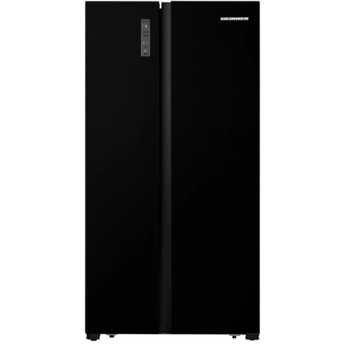 Combina frigorifica side by side HEINNER HSBS-HS519NFBKE++, 519 L, Clasa E, Full No Frost, Inverter, Touch Control, Display LED, 178 cm, Negru - Imagine 1