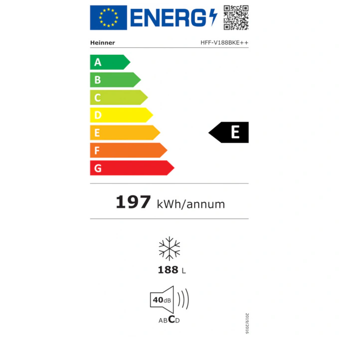 Congelator HEINNER HFF-V188BKE++, 188 L, Clasa E, Control mecanic, 145 cm, Negru - Imagine 3