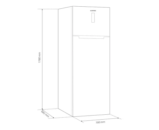 ALBATROS Frigider cu două uși ALBATROS FA58NFXE Inox – 415L, Full No Frost, Clasa E - IT-Fashion.ro