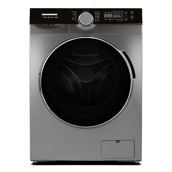 Masina de spalat rufe HEINNER HWM-M1014IVKSA+++, 10 kg, 1400 RPM, Clasa A, Inverter, Argintiu - Imagine 1