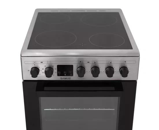 Aragaz electric SAMUS SM564VTE, 4 zone, 10 Functii, Grill, Inox - Imagine 3