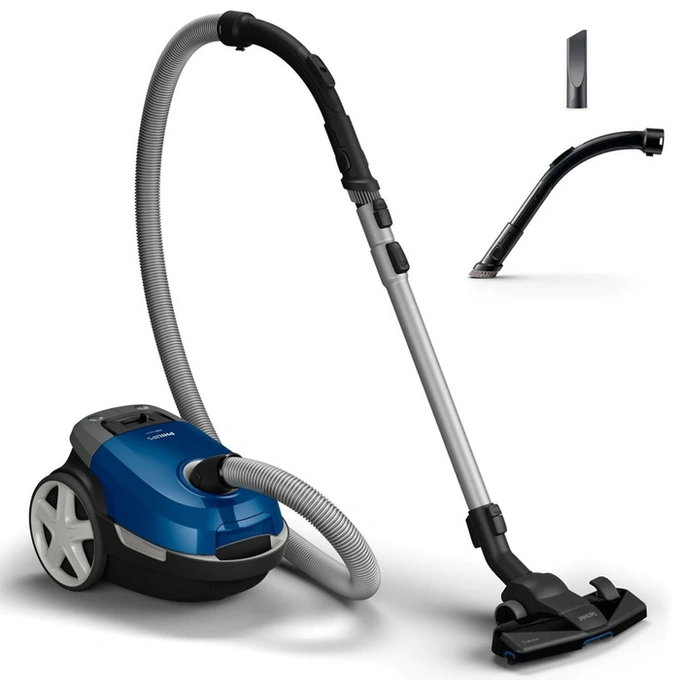 Aspirator cu sac, Philips XD3110/09, aspirare uscata, 3 litri, 900 W, filtru Allergy H13, tehnologie AirflowMax, albastru + negru - Imagine 3