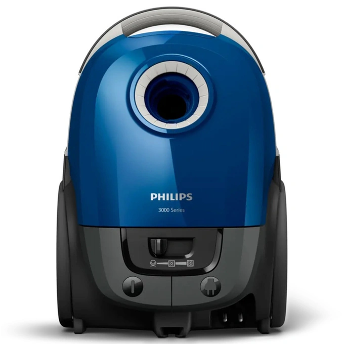 Aspirator cu sac, Philips XD3110/09, aspirare uscata, 3 litri, 900 W, filtru Allergy H13, tehnologie AirflowMax, albastru + negru - Imagine 4