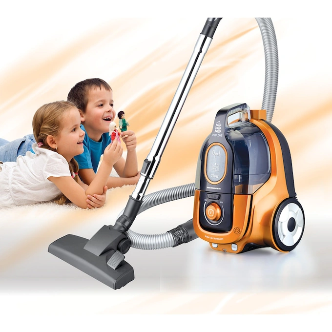Aspirator fara sac Heinner HVC-V750OR, 750 W, 2.2 l, Filtrare ciclonica, Filtru Hepa dublu 13, Negru / Portocaliu - Imagine 4