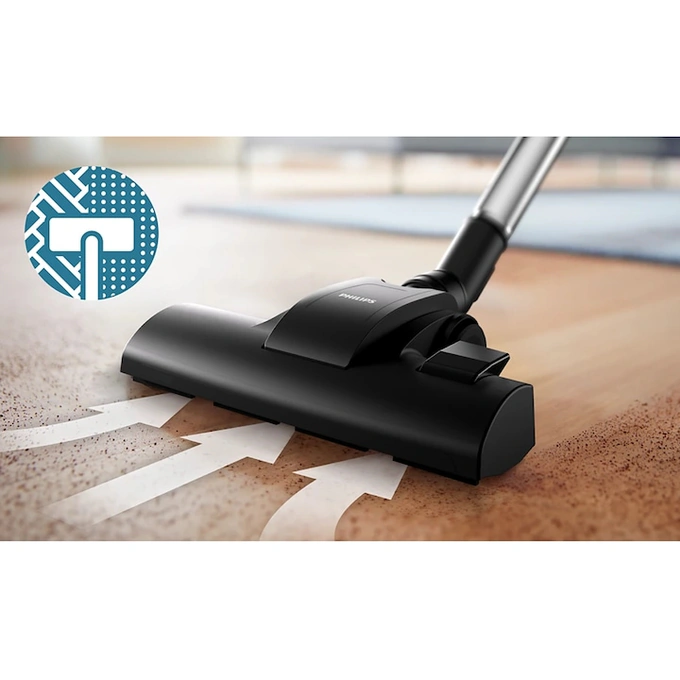 Aspirator fara sac Seria 1000 Philips XB1142/10, 800W, Motor PowerCyclone 3, Cap de aspirare pentru mobilier, Filtru Hepa, Negru - Imagine 4