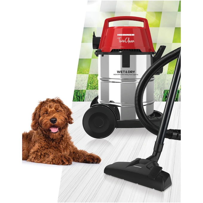 Aspirator multifunctional umed & uscat Heinner TwinClean HVC-MWD1400RD, 1400 W, 21 l capacitate, 6 l sac textil, functie suflare, filtru Hepa - Imagine 3