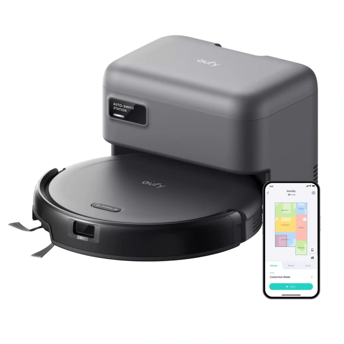 Aspirator robot EUFY C10 T2292G11, Sac de praf de 3l, 4000 Pa, Negru - Imagine 1