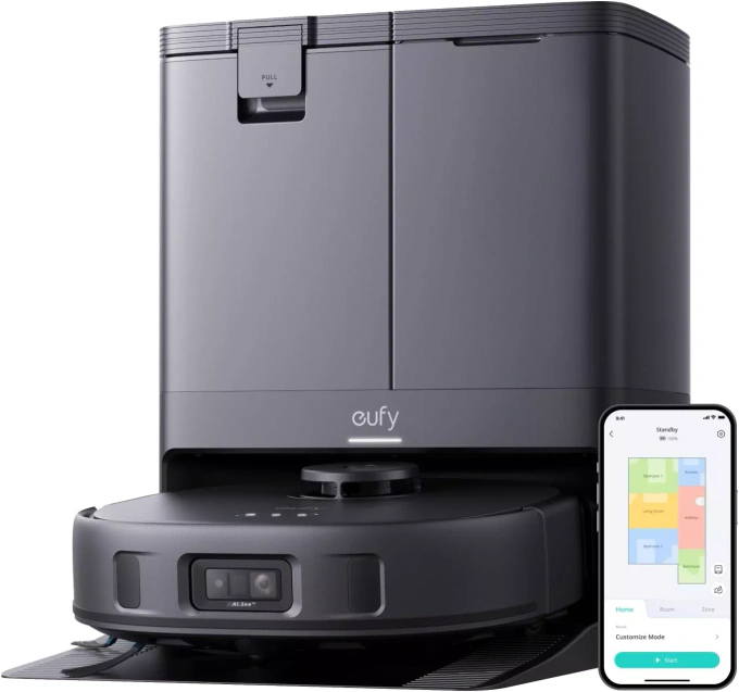 Aspirator robot EUFY X10 Pro Omni T2351G11, Sac de praf 2.5l/ Rezervor apa 3l, 8.000 Pa, Negru - Imagine 1
