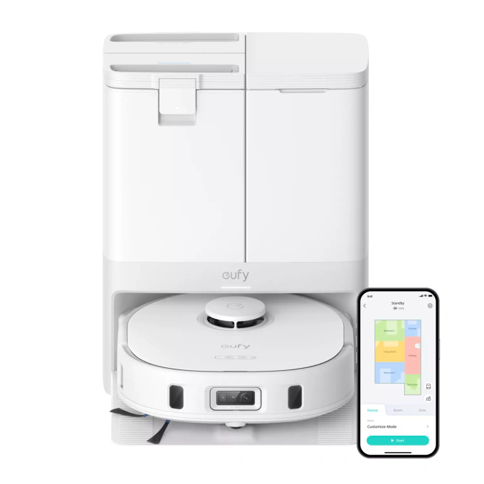 eufy Aspirator robot EUFY X10 Pro Omni T2351G21, Sac de praf 2.5l/ Rezervor apa 3l, 8.000 Pa, Alb - IT-Fashion.ro