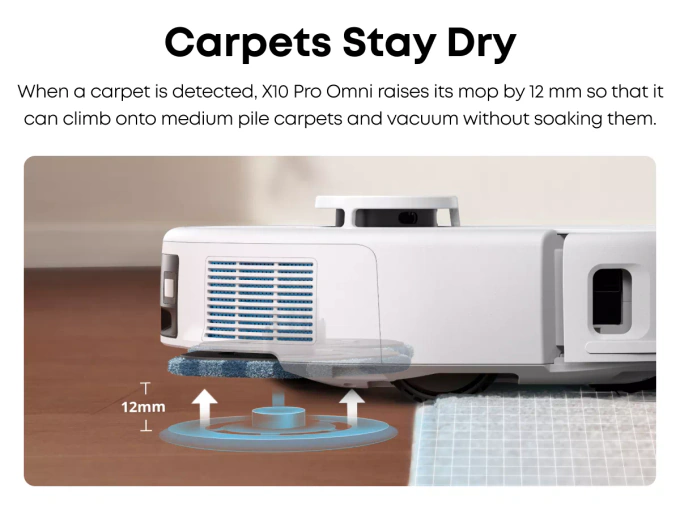 Aspirator robot EUFY X10 Pro Omni T2351G21, Sac de praf 2.5l/ Rezervor apa 3l, 8.000 Pa, Alb - Imagine 4