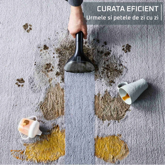 Aspirator Rowenta Clean It IN5012F0, cu spalare, cu filtrare prin apa, 1.5 litri, 400 W, aspirare umeda si uscata, functie de autocuratare, negru + rosu - Imagine 8