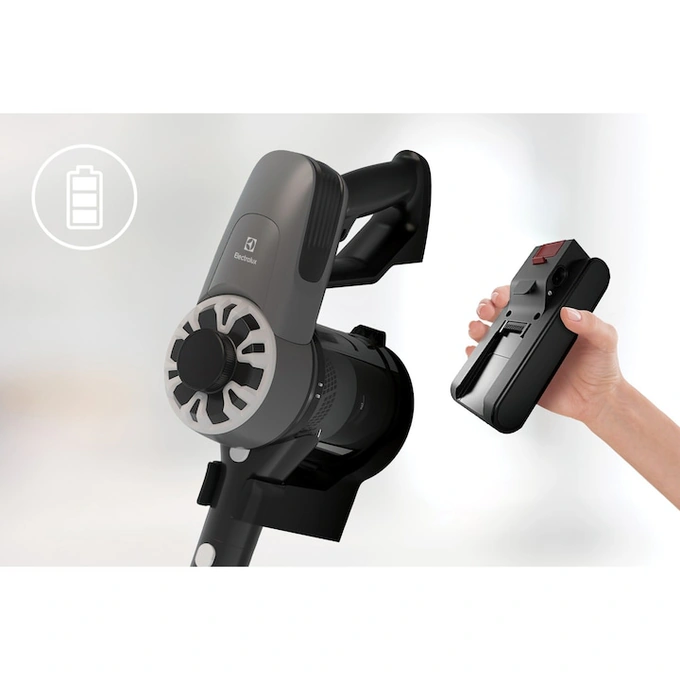 Aspirator vertical Electrolux Seria 300 EP31CB21GP, 21,6V, 2000 mAh, recipient praf 0,5l, tub inox, 79 dB, gri inchis - Imagine 8