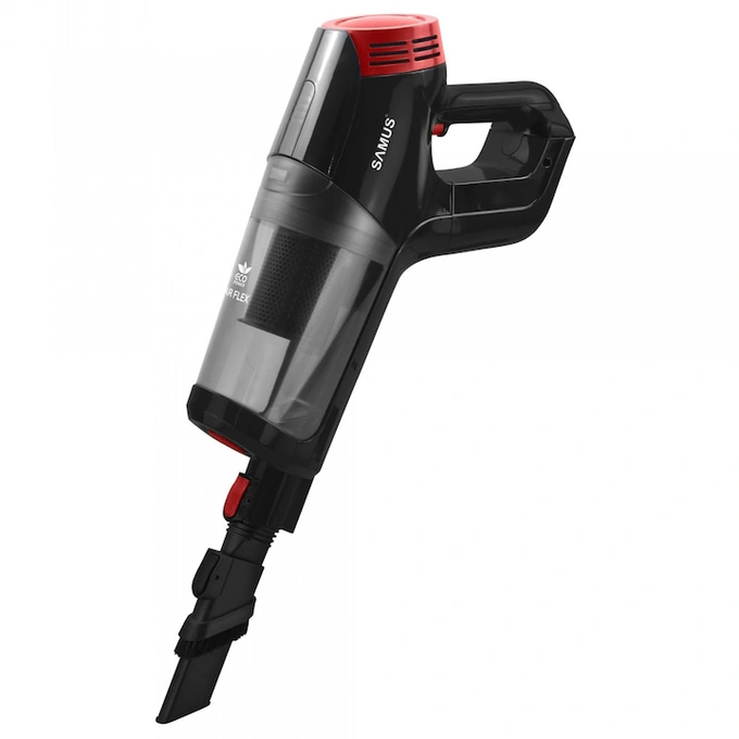 Samus Aspirator vertical Samus Air Flex Eco Power, ciclonic, aspirare uscata, pentru uz casnic si auto, filtru Hepa, 0.7 litri, 135 W, negru - IT-Fashion.ro