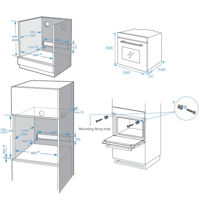 HEINNER Cuptor incorporabil HEINNER HBO-M7214GCDRC-GBK, Electric, 72 L, Autocuratare catalitica, Grill, AirFry, Clasa A+, Negru - IT-Fashion.ro