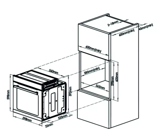 Cuptor incorporabil SAMUS SC626GDX9, 75L, 2800W, 9 funcții, Clasa A - Imagine 2
