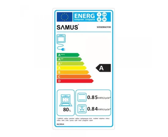 Cuptor incorporabil SAMUS SCE828GCF3D, 80 L, 2500 W, 8 funcții, curățare catalitică, negru - Imagine 8