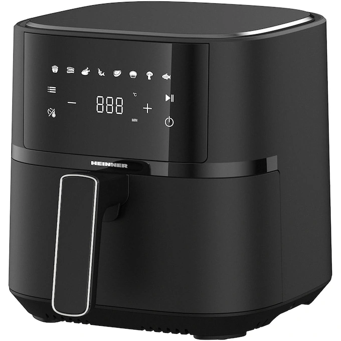Friteuza cu aer cald Heinner HAF-B4BK1500, 1500w, capacitate cos 4l, termostat reglabil 80-200 grade display digital, Negru - Imagine 3