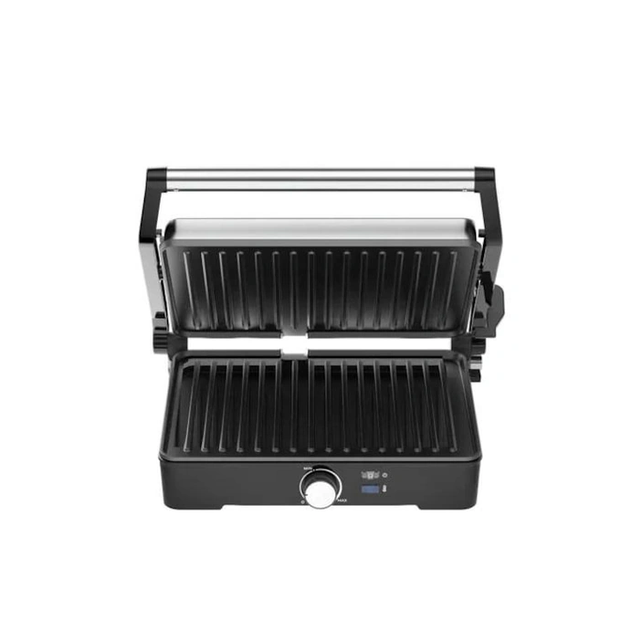 Gratar, AENO, EG2, 2000W, Control temperatura, Deschidere 180°, Negru/Argintiu - Imagine 3