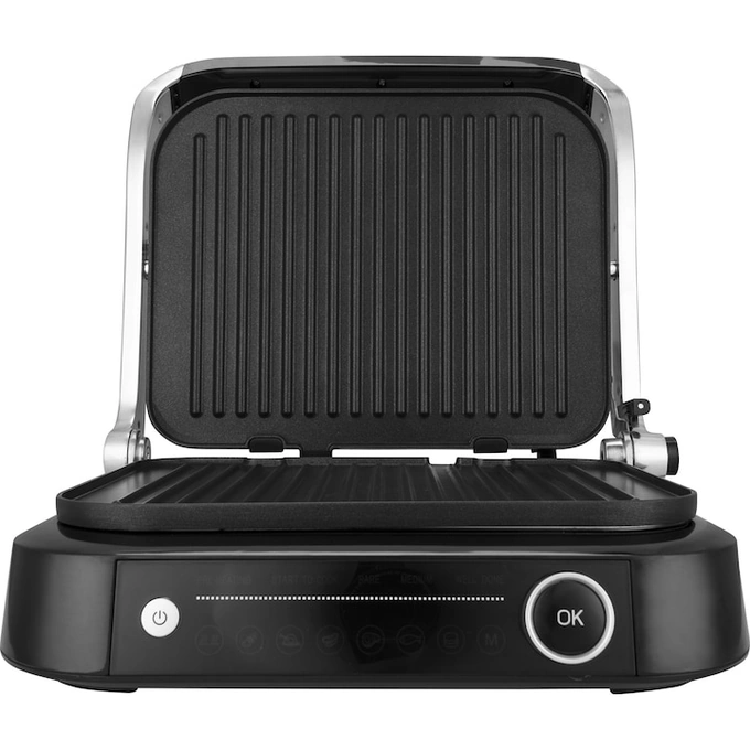 Gratar electric FRAM FEG-2100SSBK, 2100W, deschidere 180˚, placi detasabile, temperatura reglabila, Argintiu - Imagine 3