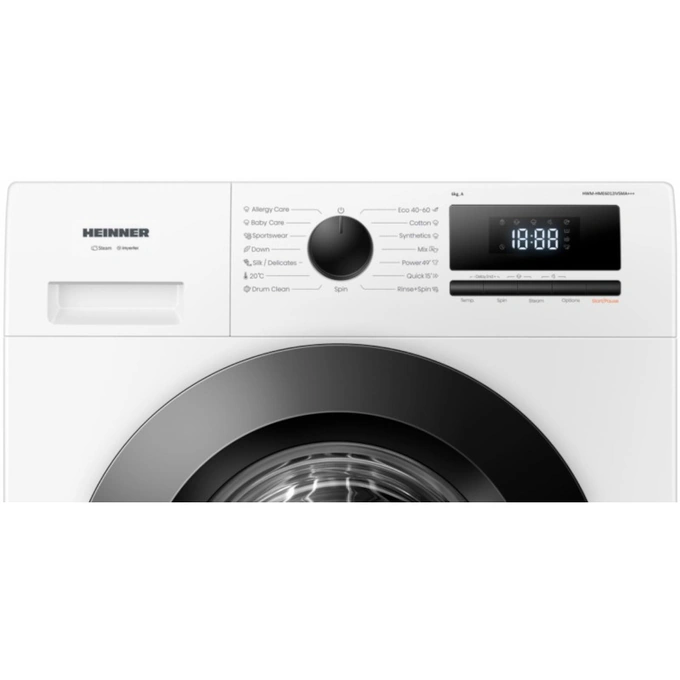 HEINNER Masina de spalat rufe HEINNER HWM-HME6012IVSMA+++, Slim, 6 kg, 1200 RPM, Clasa A, Inverter, White - IT-Fashion.ro