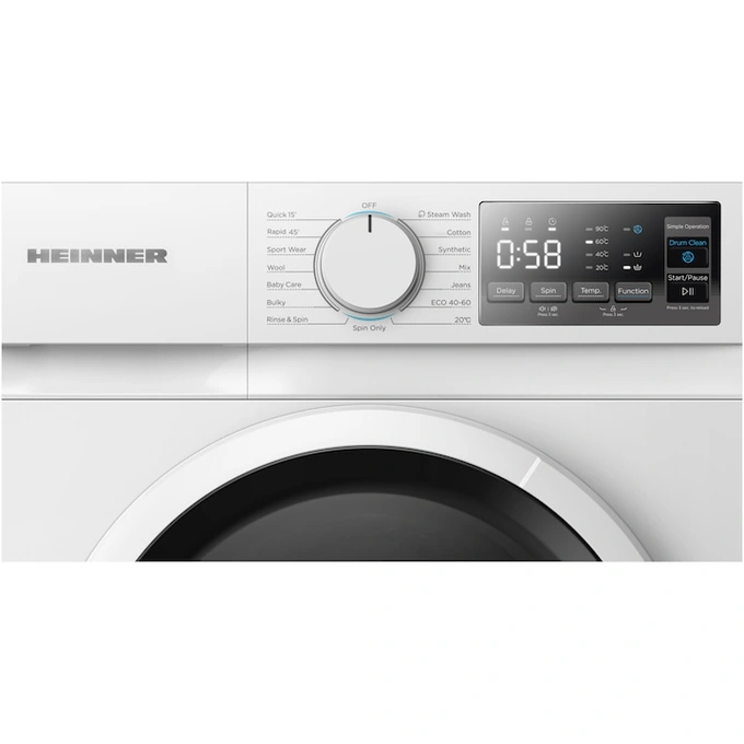 Masina de spalat rufe HEINNER HWM-M814IVSMNA+++, Slim, 8 kg, 1400 RPM, Clasa A, Inverter, Alb - Imagine 3