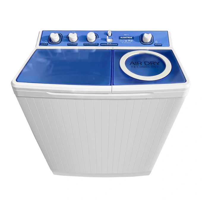 ALBATROS Masina de spalat rufe semi-automata ALBATROS WMS7.7, 7 kg, 3 kg stoarcere, Cuva 65 litri, Alb - IT-Fashion.ro