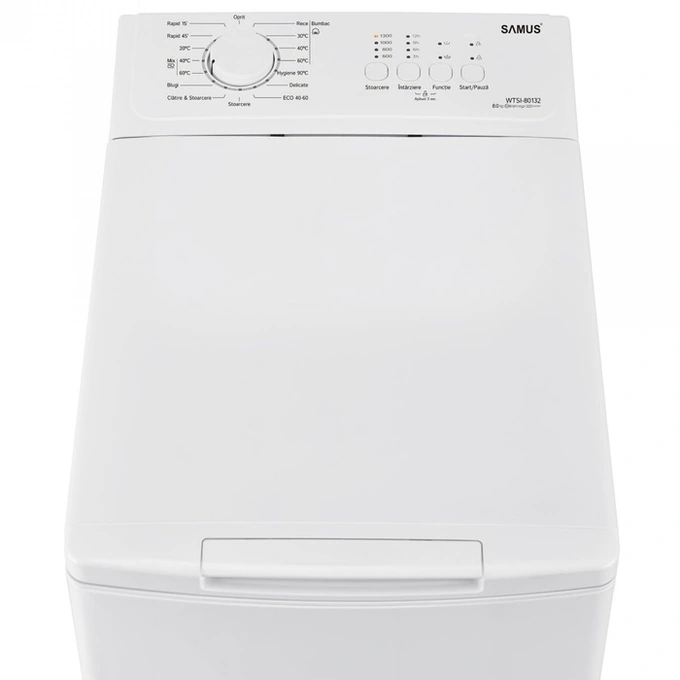 Mașină de spălat verticală Samus WTSI-80132, 8 kg, 1300 rpm, Motor Inverter, Clasa A - Imagine 2
