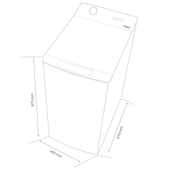 Mașină de spălat verticală Samus WTSI-80132, 8 kg, 1300 rpm, Motor Inverter, Clasa A - Imagine 3