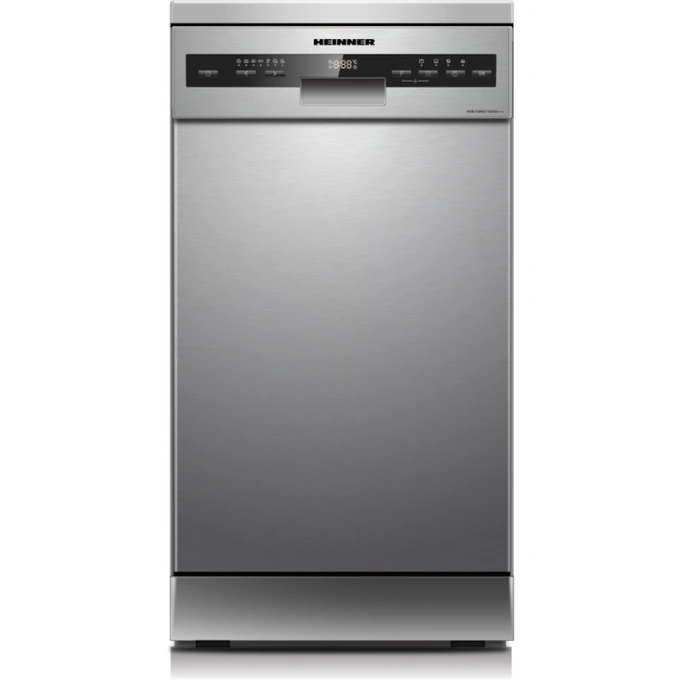 Masina de spalat vase HEINNER HDW-FSM45710AXD+++, Slim, 10 seturi, 7 programe, Clasa D, 45 cm, Argintiu - Imagine 1