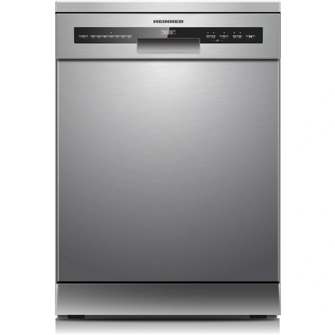 Masina de spalat vase HEINNER HDW-FSM60714AXD+++, 14 seturi, 7 programe, Clasa D, 60 cm, Inox - Imagine 1