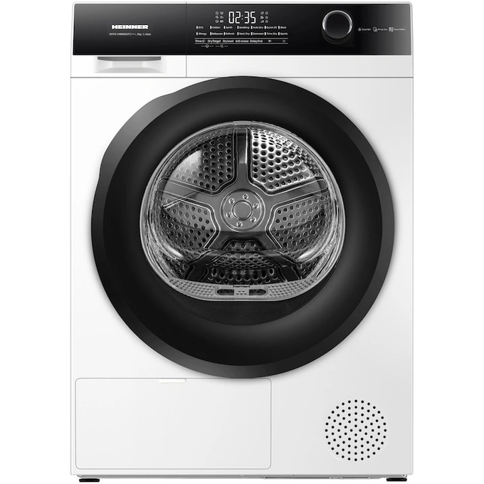 Uscator de rufe cu pompa de caldura HEINNER HHPD-HMK80IVFC+++, 8 kg, 14 programe, Clasa C, Alb - Imagine 1