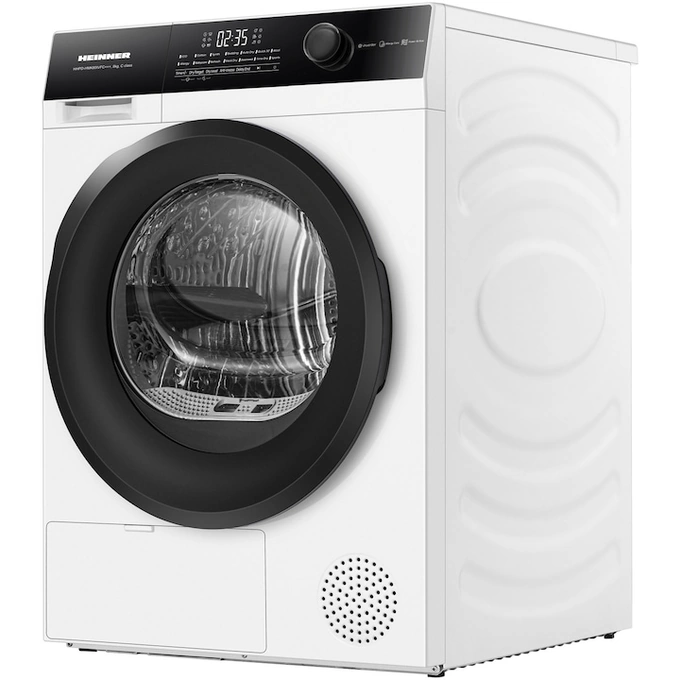 Uscator de rufe cu pompa de caldura HEINNER HHPD-HMK80IVFC+++, 8 kg, 14 programe, Clasa C, Alb - Imagine 5