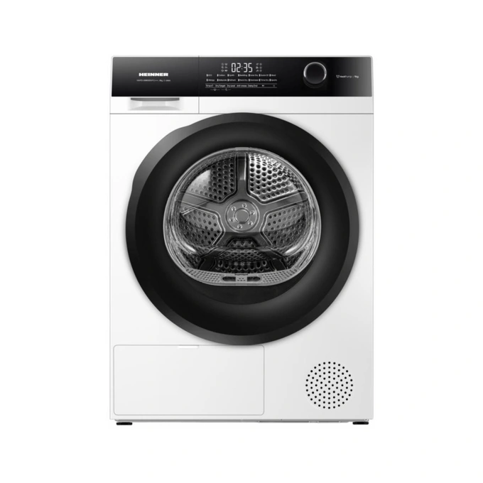 Uscator de rufe cu pompa de caldura HEINNER HHPD-HMK90IVFC+++, Inverter, 9 kg, 14 programe, Clasa C, Alb - Imagine 1