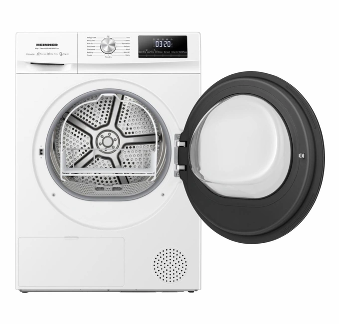 Uscator de rufe cu pompa de caldura HEINNER HHPD-HMY80IVFC+++, 8 kg, 15 programe, C, Alb - Imagine 2