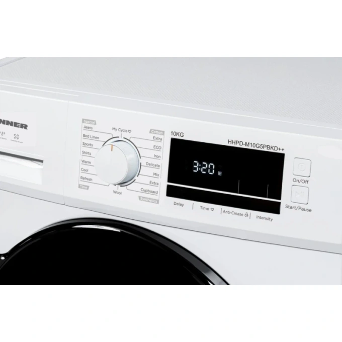 HEINNER Uscator de rufe cu pompa de caldura HEINNER HHPD-M10G5PBKD++, 10 kg, 16 programe, Clasa D, Alb - IT-Fashion.ro