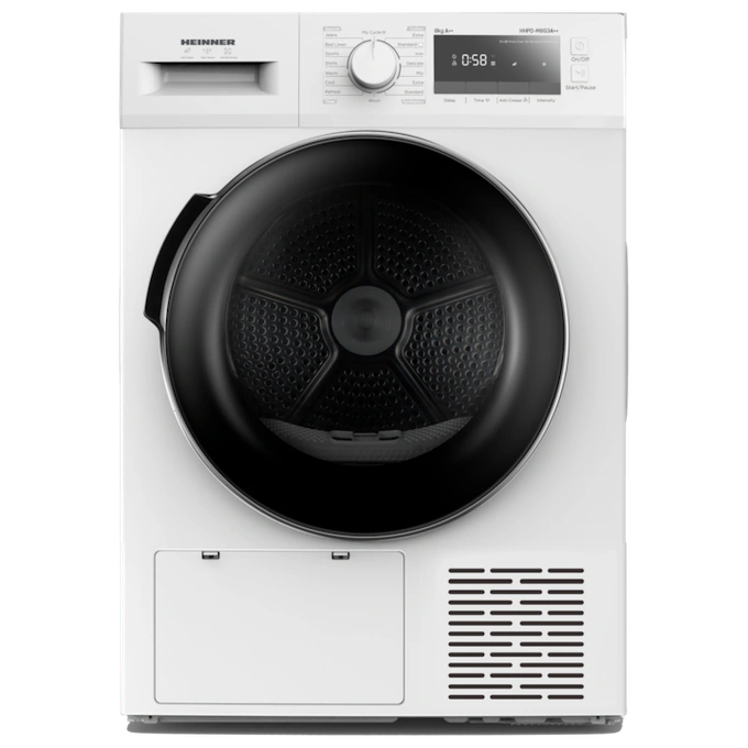 Uscator de rufe cu pompa de caldura HEINNER HHPD-M8G3A++, 8 kg, 14 programe, Clasa E, Alb - Imagine 1