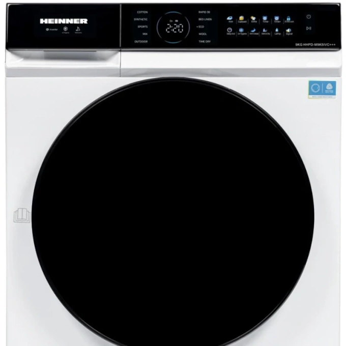 HEINNER Uscator de rufe cu pompa de caldura HEINNER HHPD-M9K5IVC+++, Inverter, 9 kg, 10 programe, Clasa C, Alb - IT-Fashion.ro