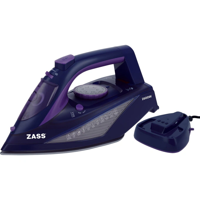 Fier de calcat ZASS A 23, 2600W, Talpa Ceramica, 450 ml, Albastru