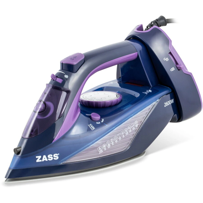 Fier de calcat ZASS A 23, 2600W, Talpa Ceramica, 450 ml, Albastru - Imagine 3