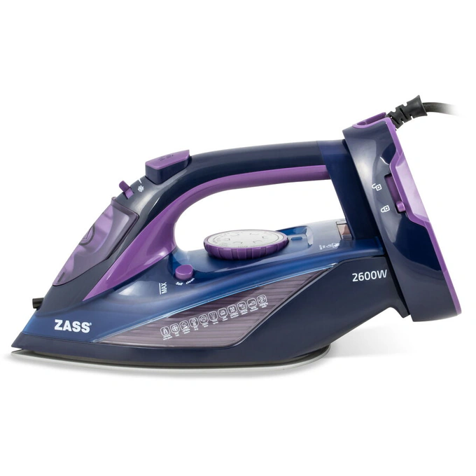 Fier de calcat ZASS A 23, 2600W, Talpa Ceramica, 450 ml, Albastru - Imagine 5