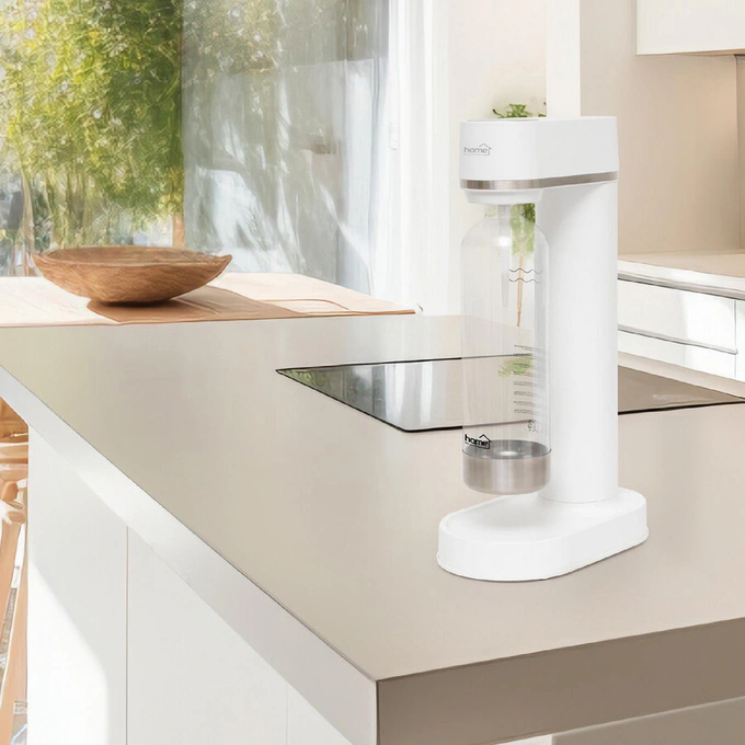 Aparat de sifon HOME HGSZG1000, Sticla 1l, Alb/Inox - Imagine 4