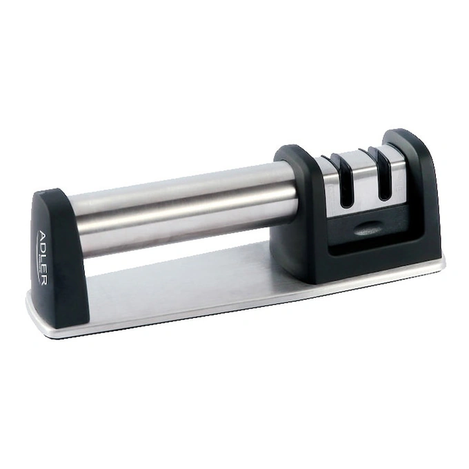 Ascutitor De Cutite, Adler, AD4489, 2 Faze De Ascutire, Carbura De Tungsten Pentru Debrosare, Ceramica Pentru Lustruire, Design Ergonomic, Baza Antiderapanta, Compact Si Eficient, Gri/Negru - Imagine 1