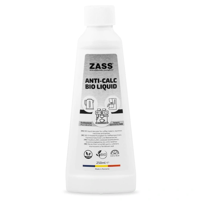 Decalcifiant lichid bio ZASS ZDL 01, 250 ml anti-calcar pentru espressoare, cafetiere și fierbătoare, 250 ml - Imagine 1