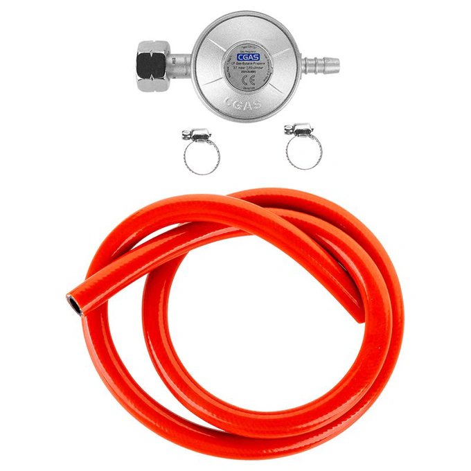Set reductor gaz cu furtun si coliere TEESA TSA0094, 1m - Imagine 1