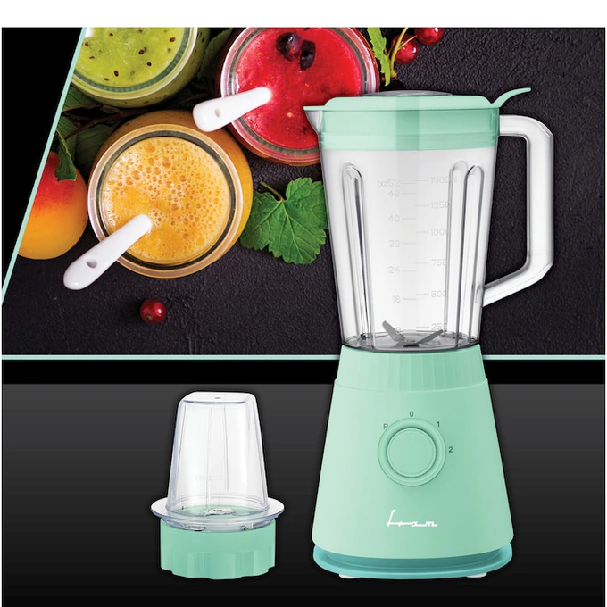 FRAM Blender de masa FRAM FBL-R600GBL, 600W, 1.5L, 2 viteze + Pulse, Turcoaz - IT-Fashion.ro