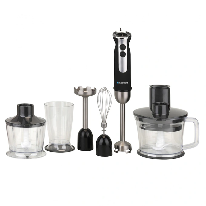 Mixer vertical Blaupunkt HBD801BK, 1000 W, 2 viteze, accesorii: cana gradata,tocator,tel,feliator/razatoare cu 3 accesorii, zdrobitor cartofi - Imagine 1